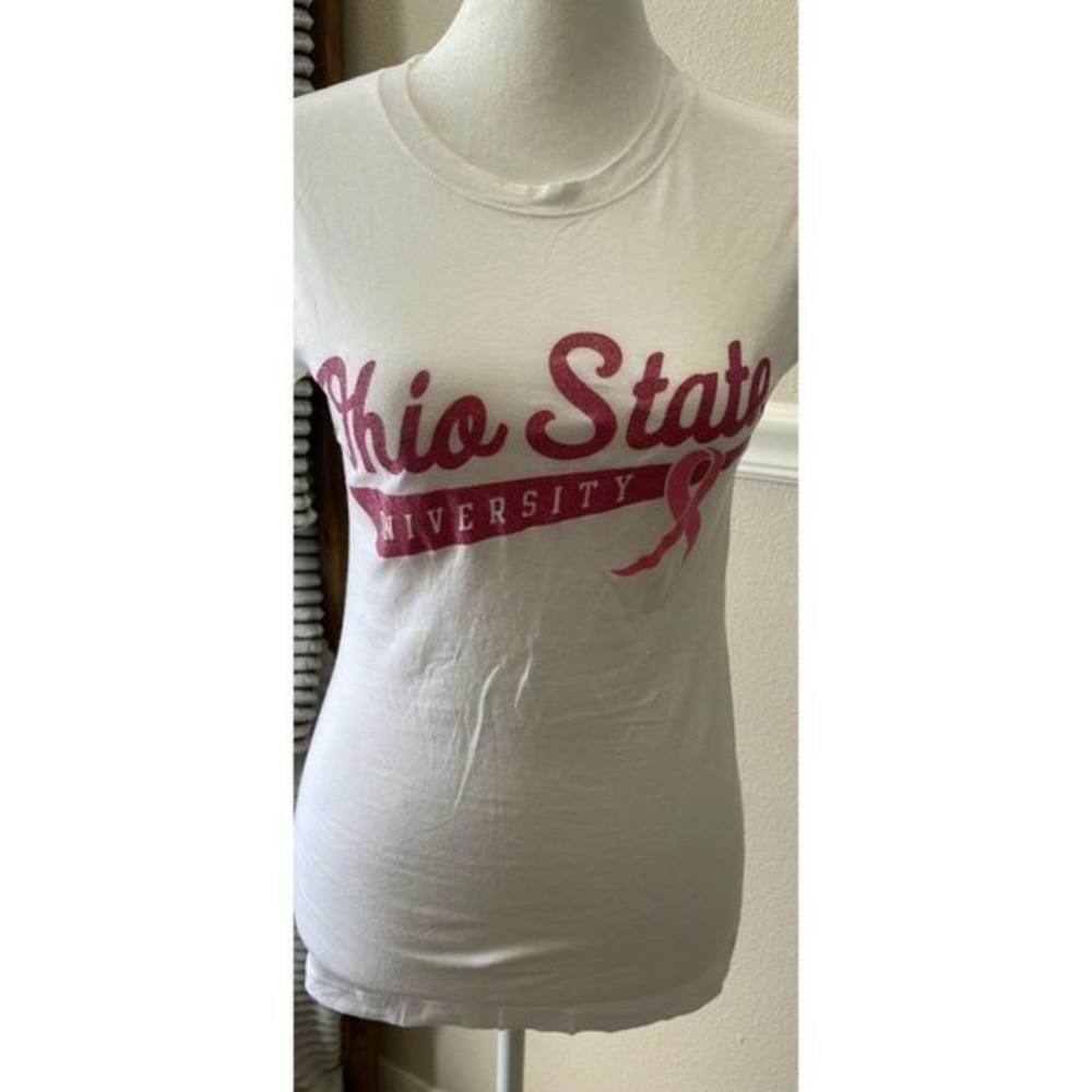 Ladies Ohio State Breast Cancer Awareness Tee. Like New. Sz M C-157